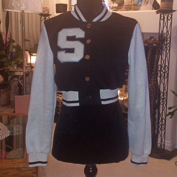 Shein/Cropped Varsity Style Jacket/Y2K/Small - Picture 1 of 4